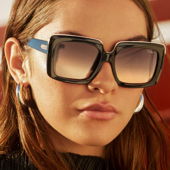Quay Australia TOTAL VIBE REMIXED Square Women Sunglasses - Black/Multi - NWT - Picture 11 of 12